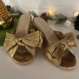 Women's Pleated Bow Knot Heeled Sandals - Loeffler Randall Dupes